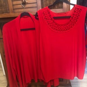 Susan Graver Two Piece Cardigan & Sleeveless Top